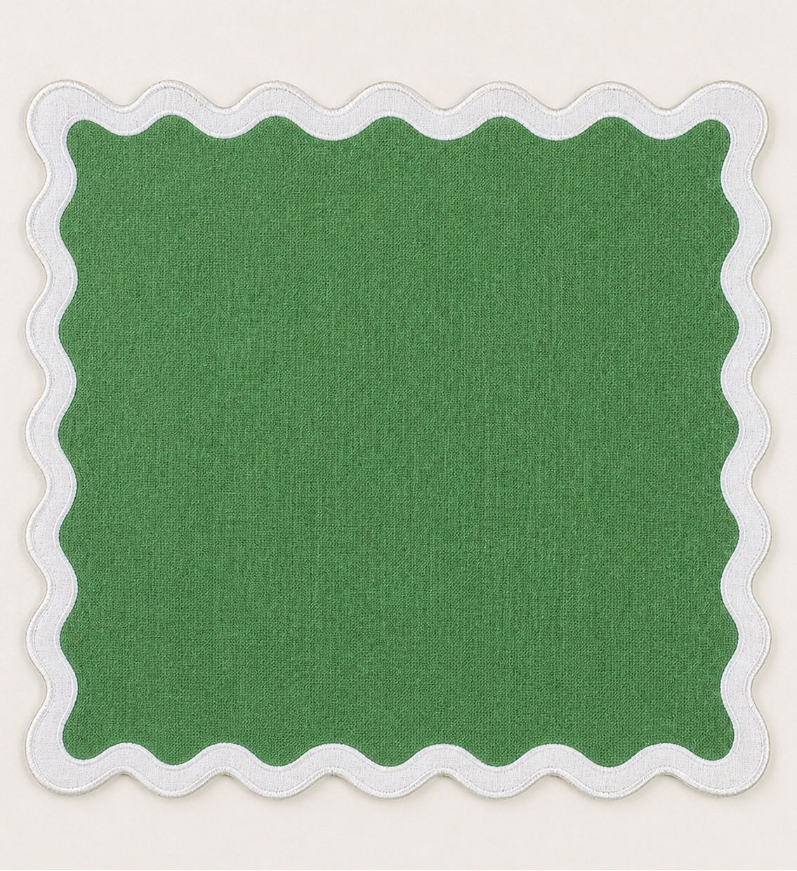 Scallop green table napkin - Sokka Tableware