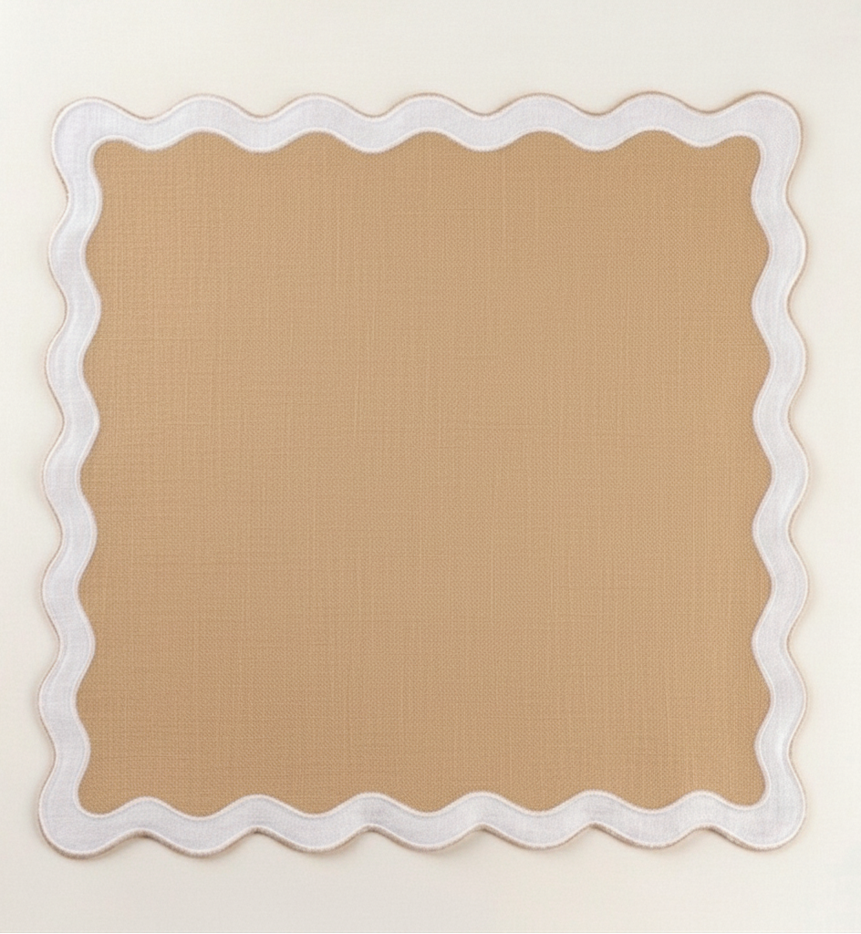Scallop napkin in beige - Sokka Tableware