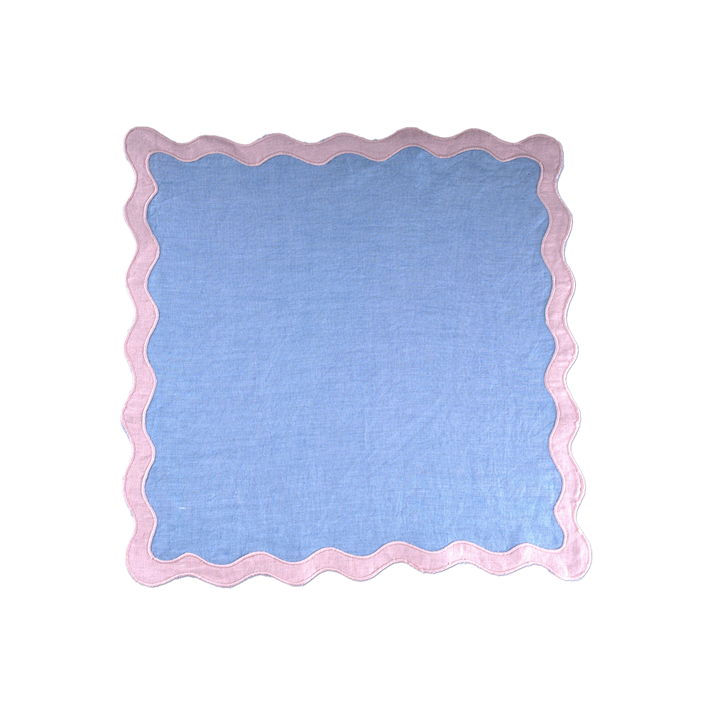 Pink & Blue Scallop napkin