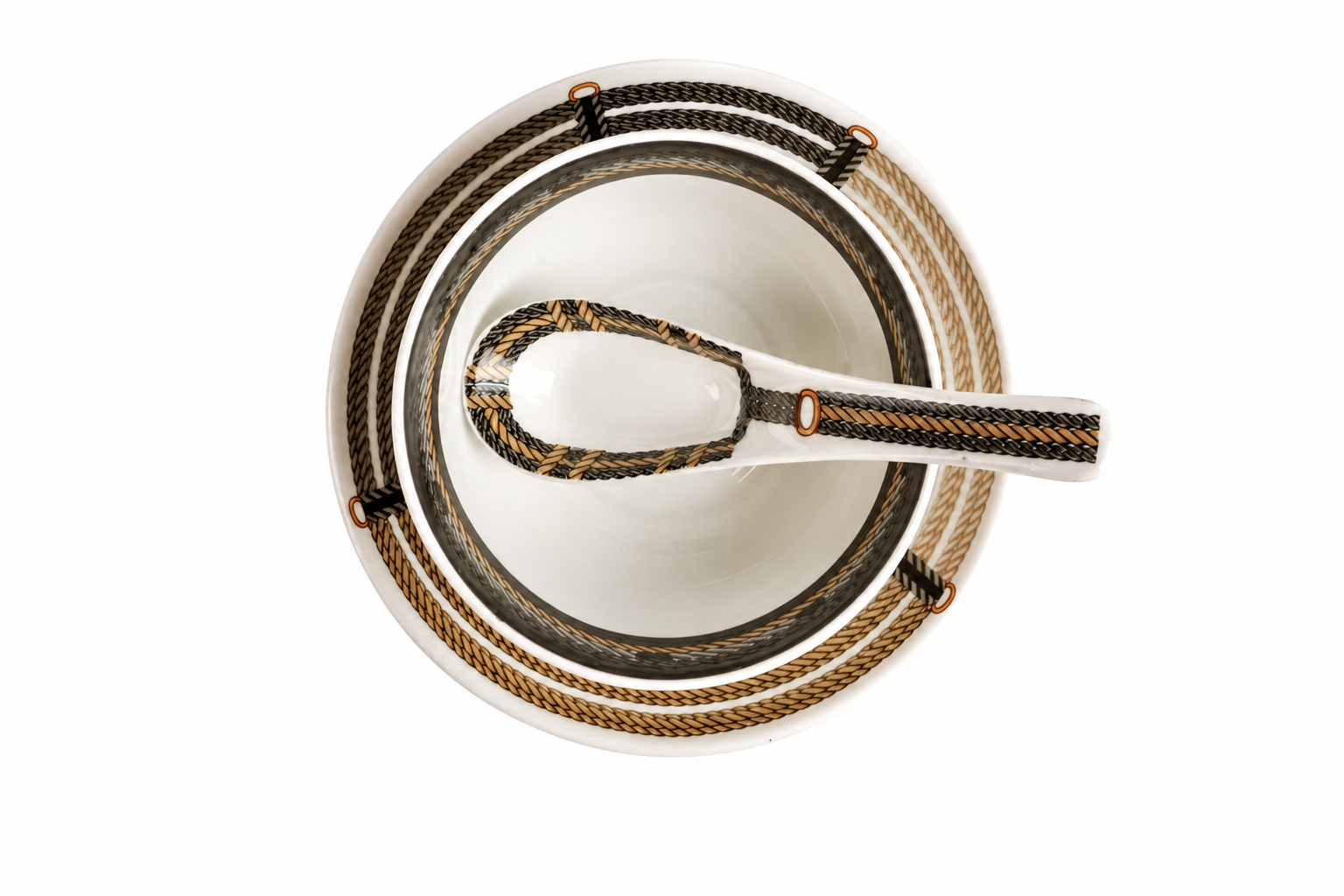 Cordage Soup Bowl with Spoon & Plate