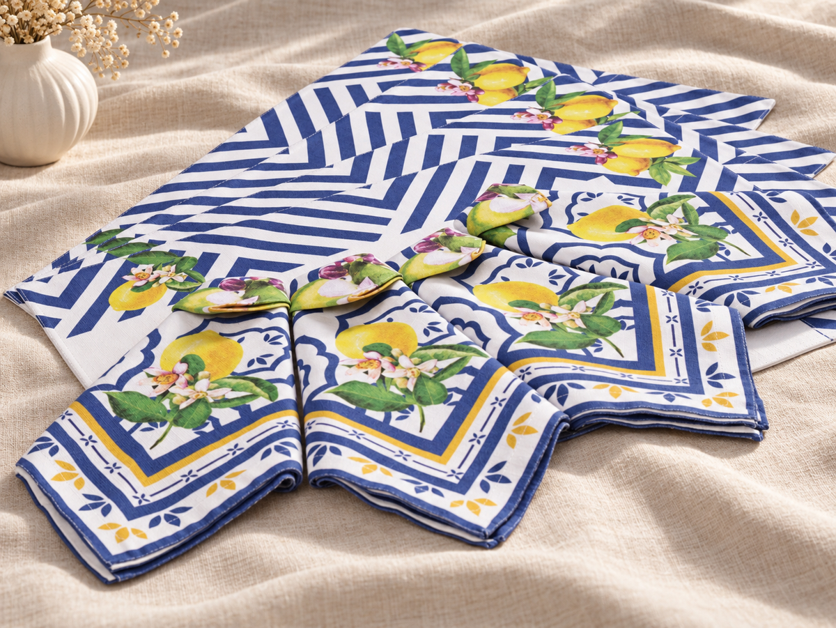 Bella Pure Linen Placemat & Napkin Gift Set of 8