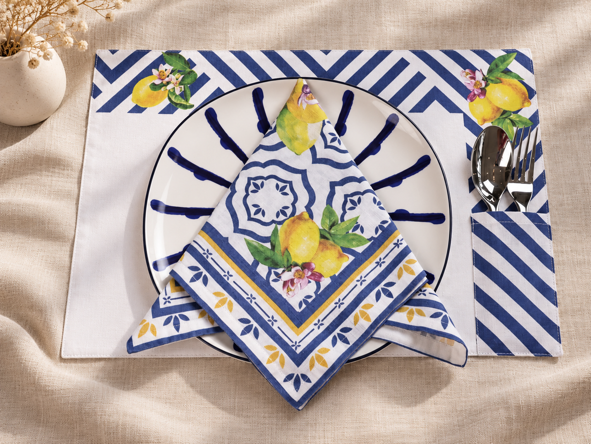 Bella Pure Linen Placemat & Napkin Gift Set of 8