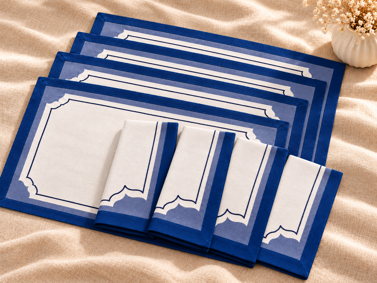Maduram Pure Linen Placemat & Napkin Gift Set of 8