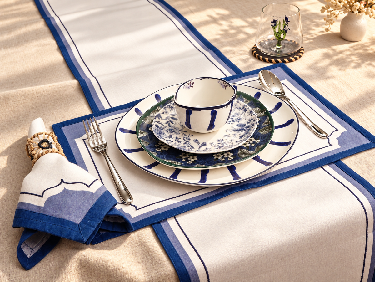 Maduram Pure Linen Placemat & Napkin Gift Set of 8