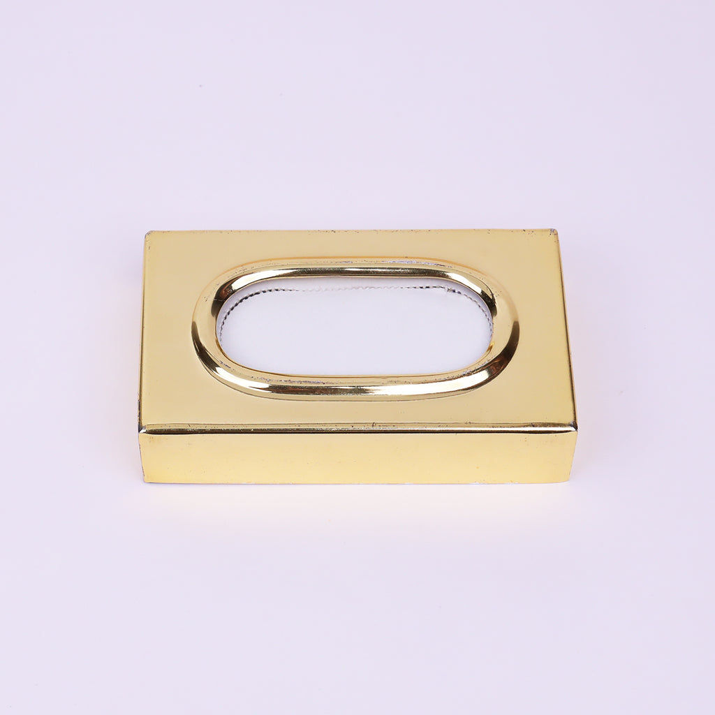 Mini Metal Tissue Holder Gold with Tissues