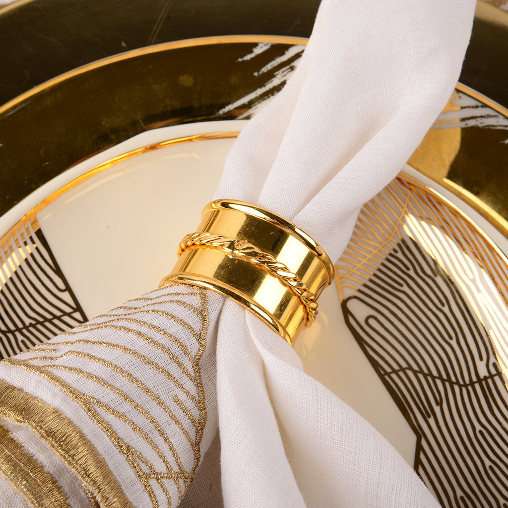 The Identity Gold Metal Napkin Rings( set of 4 - Dia 1.5")