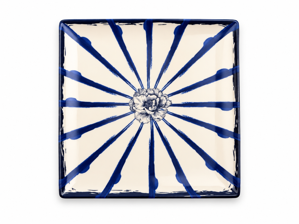 Jardin Square Plate- Blue