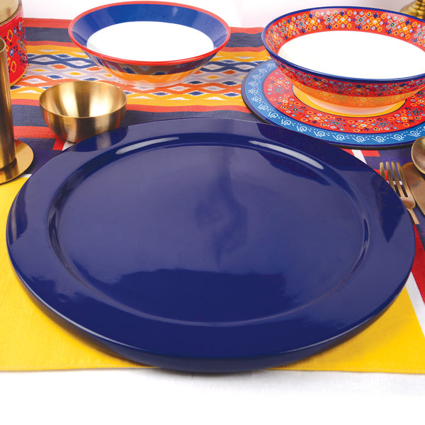 Andam Wooden Blue Charger Plate (Dia 13)