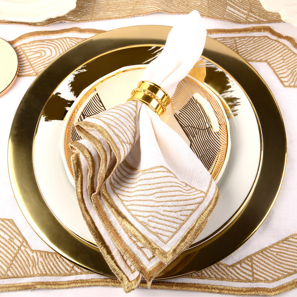 The Identity Porcelain Curved Side Plate with 24K Gold Fingerprint (Dia 7.5")