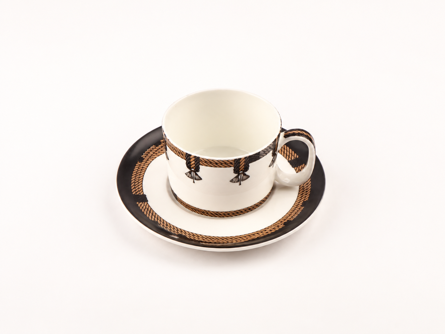 Cordage Tea cup with Saucer- Tassel