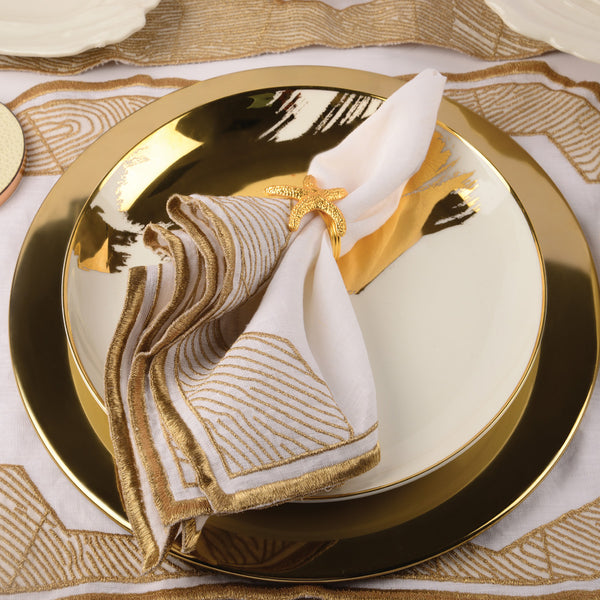 Identity Curved Dinner Plate with 24K Gold Molten print (Dia 10.5”)