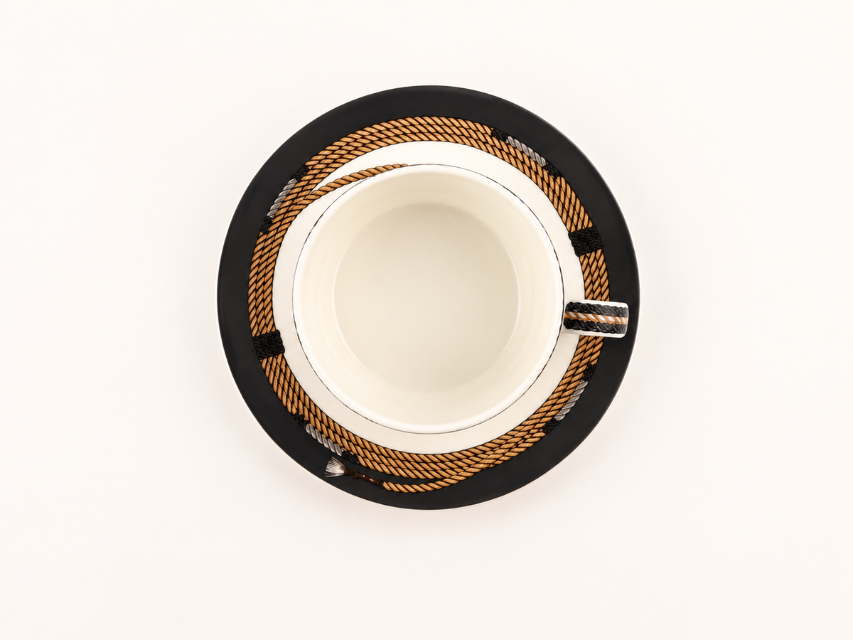 Cordage Tea cup with Saucer- Tassel