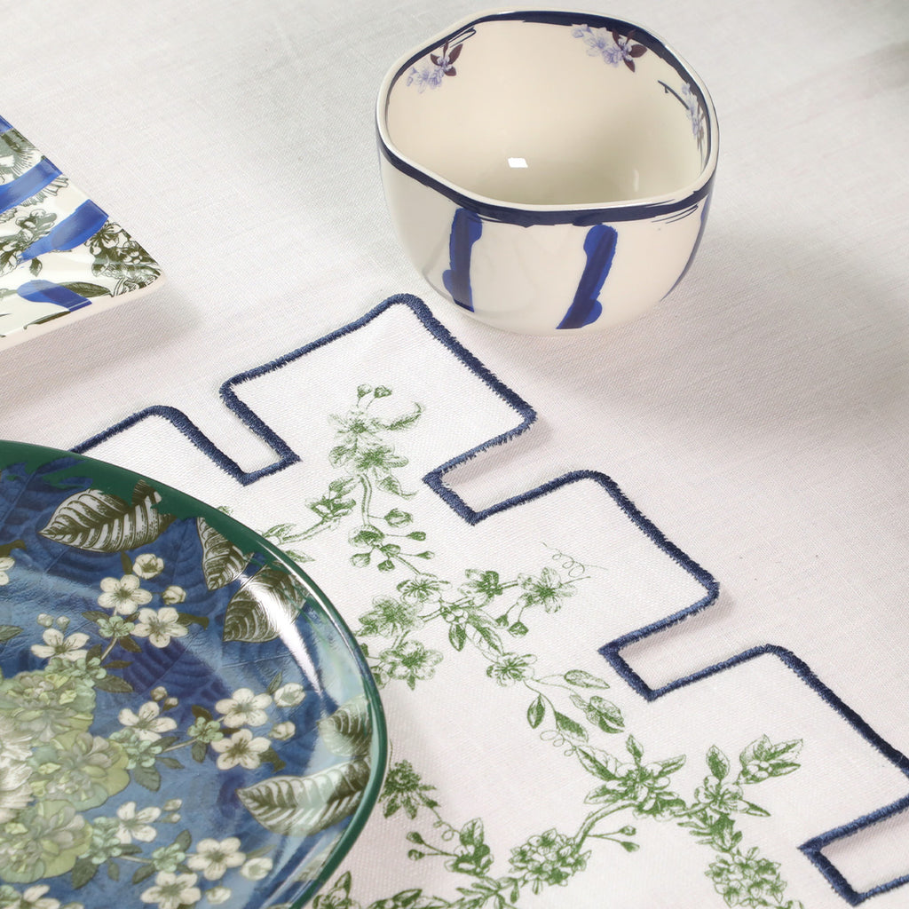 Jardin Linen Placemat- Blue & Green (W 18" * H 14")