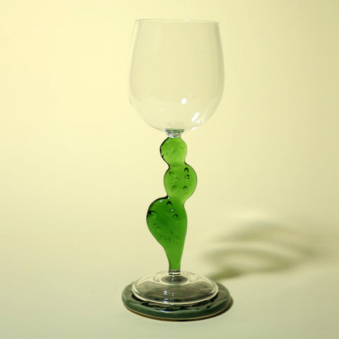 Mexican Wine Glass with Green Cactus (350 ml )