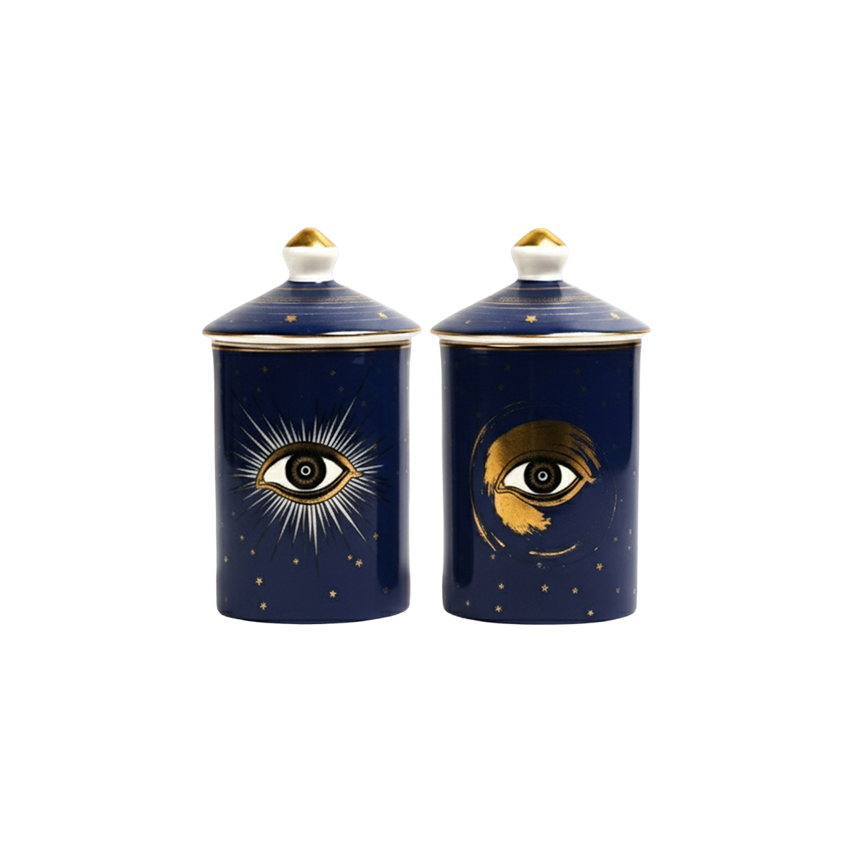 Evil Eye Candleholders- Dark blue Set of 2