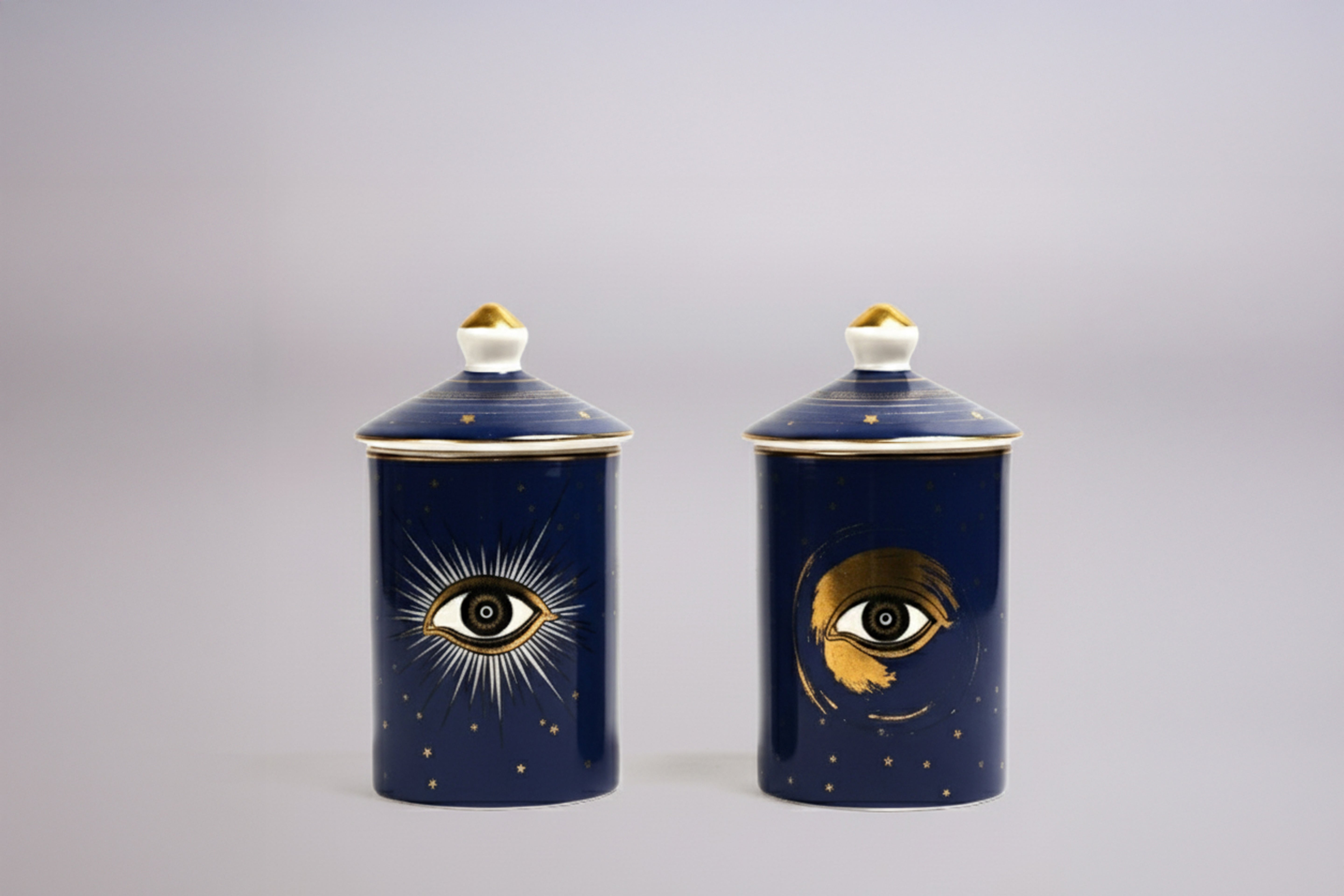 Evil eye Candleholder- Dark Blue Gold eye
