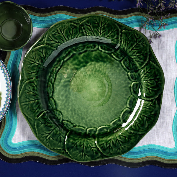Mexican Clay Green Charger Plate Large (Dia 12')