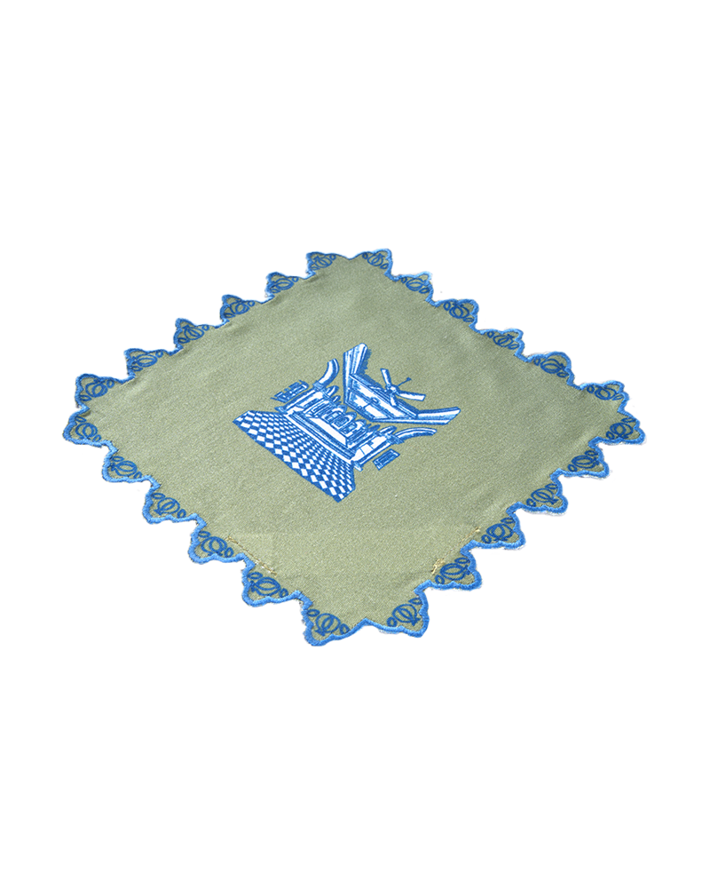 Chettinad cocktail napkin- Green & Teal Blue