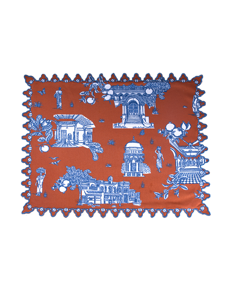 Chettinad placemat- Maroon & Teal Blue