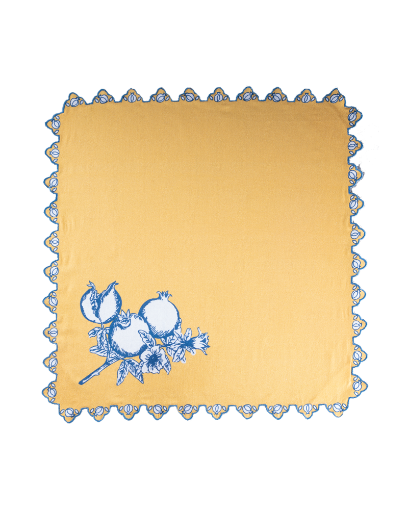 Chettinad Table napkin- Yellow & Teal Blue