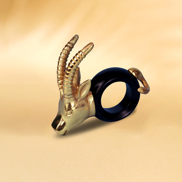 Safari Deer Gold Metal Napkin Rings (dia 1.5)