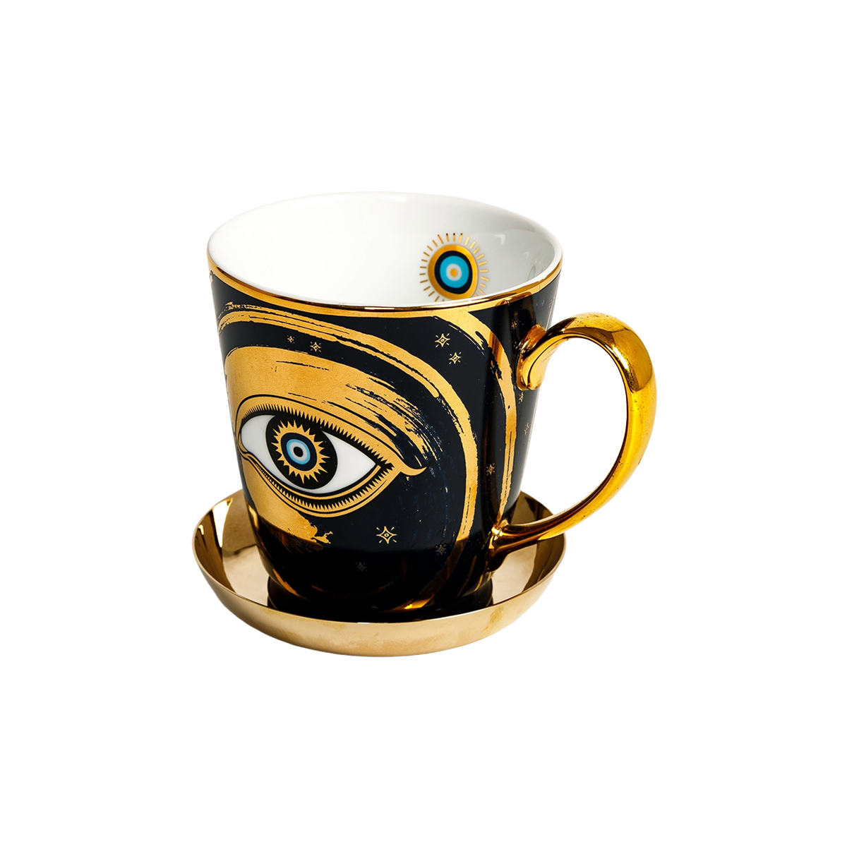 Evil Eye Coffee Mug with Kansa Dish