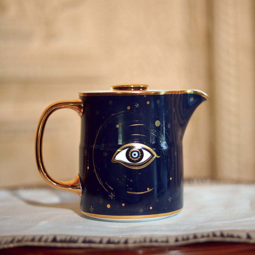 Evil Eye Printed Kettle Big With 24K Gold Print (500 ML)