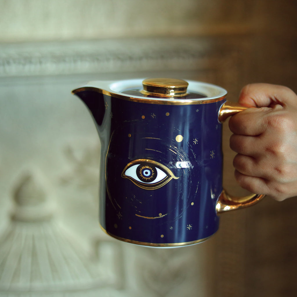 Evil Eye Printed Kettle Big With 24K Gold Print (500 ML)