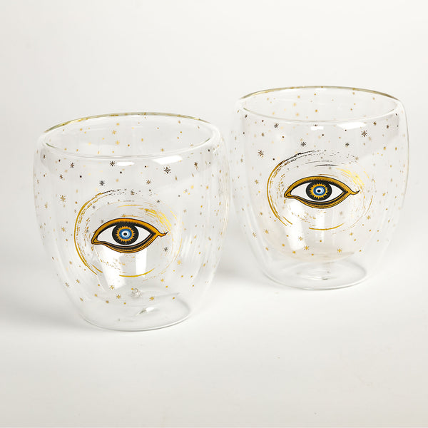 Evil Eye Double Walled Glasses 250 ml (250 ML - set of 2)