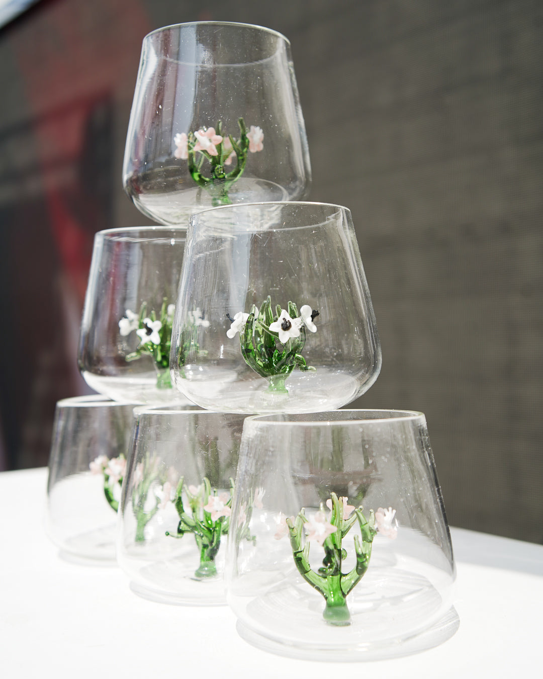 Jardin Drinking Glass Tumbler- White