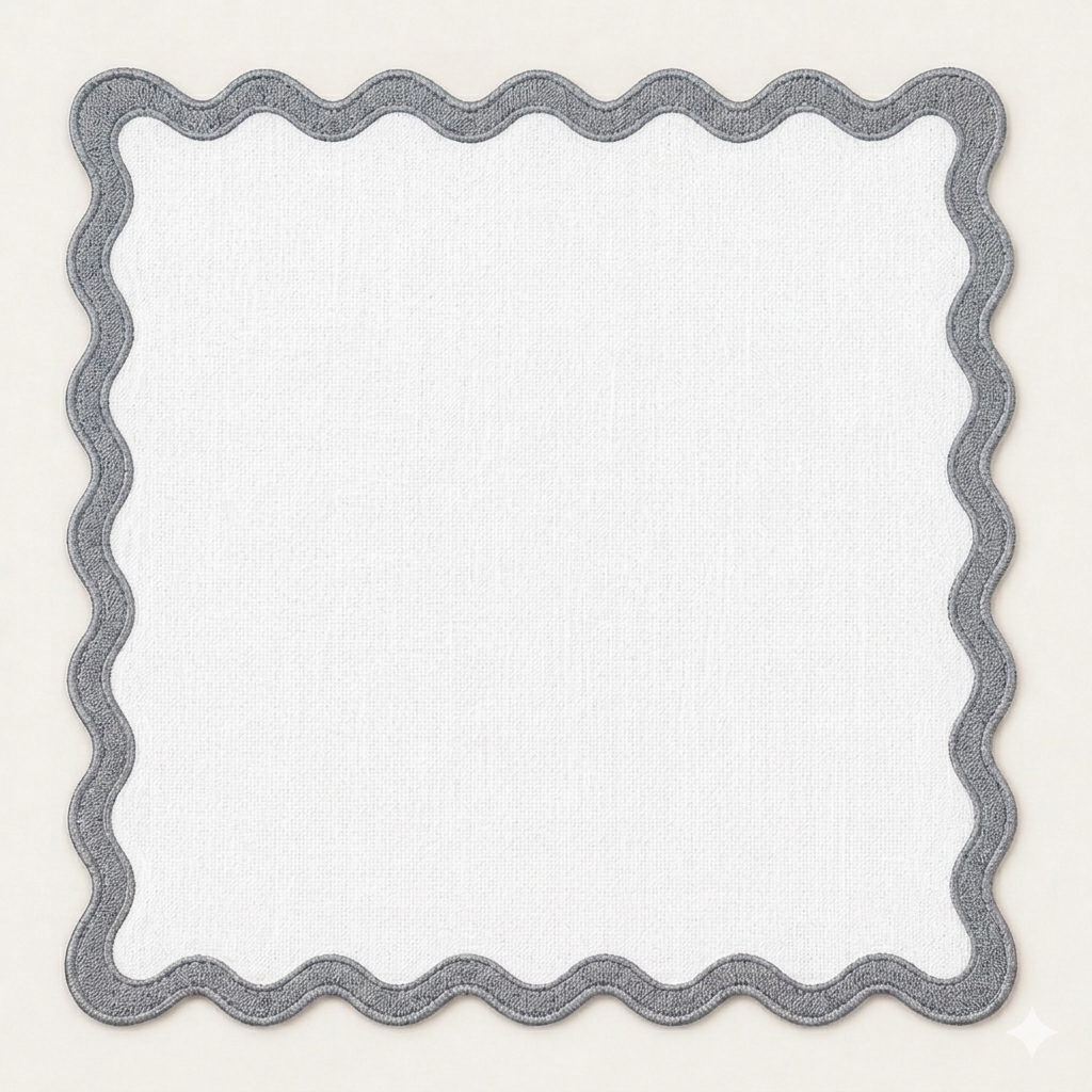 Scallop napkin- Grey
