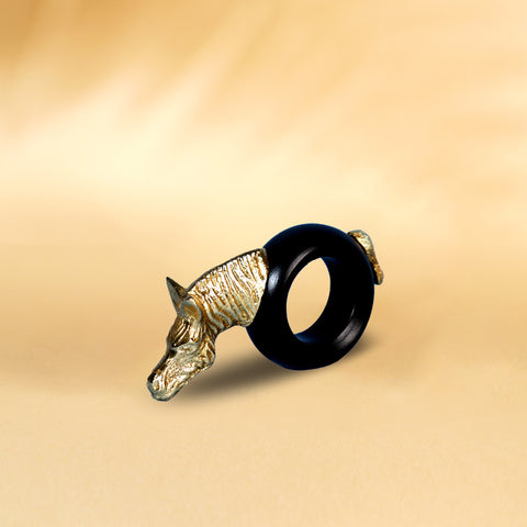 Safari Zebra Gold Metal Napkin Rings (dia 1.5)