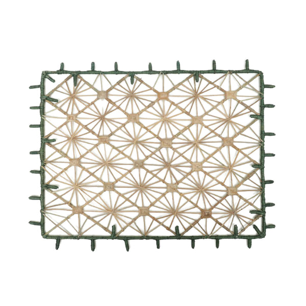 Jardin Raffia Table Mat(Green 14”B x 18”L)