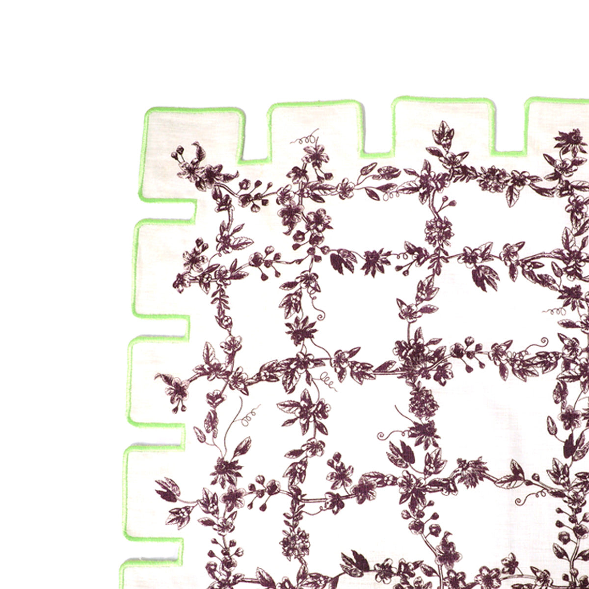 Jardin Linen Placemat- Purple & Light Green