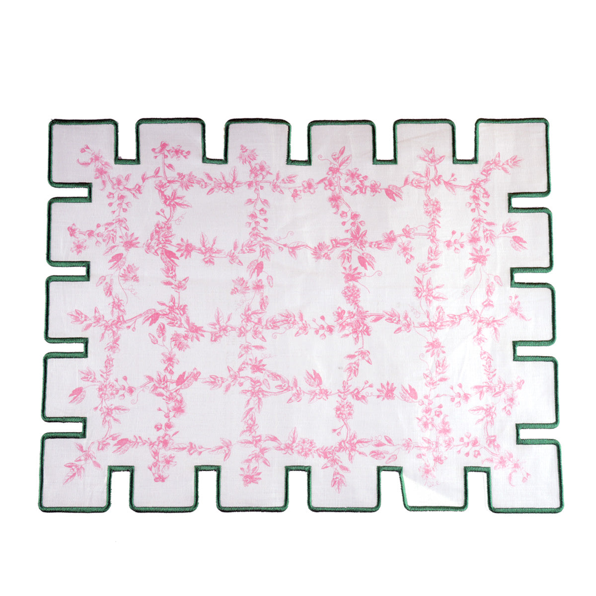 Jardin Linen Laminated Placemat- Blue & Green