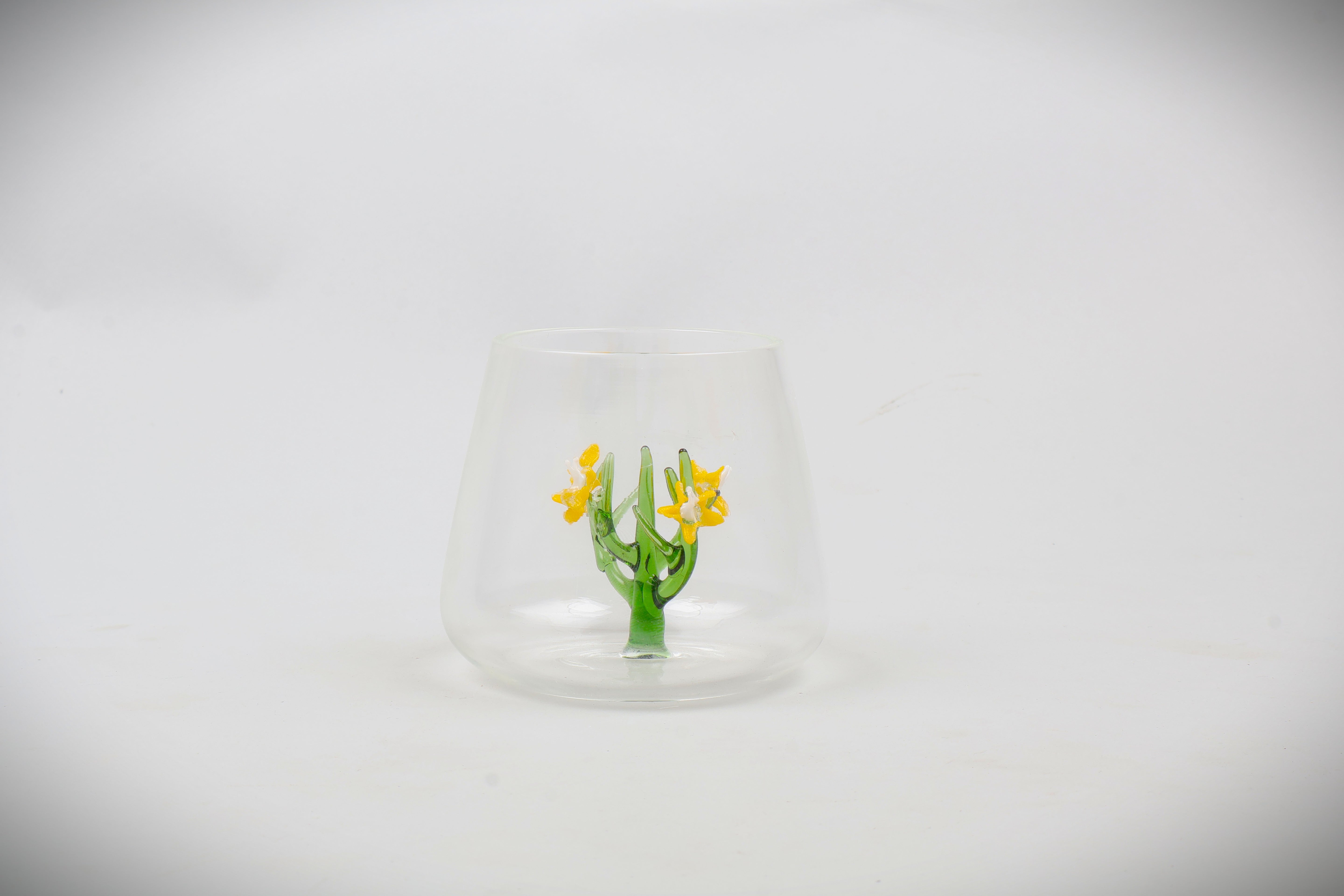 Jardin Drinking Glass Tumbler- Yellow