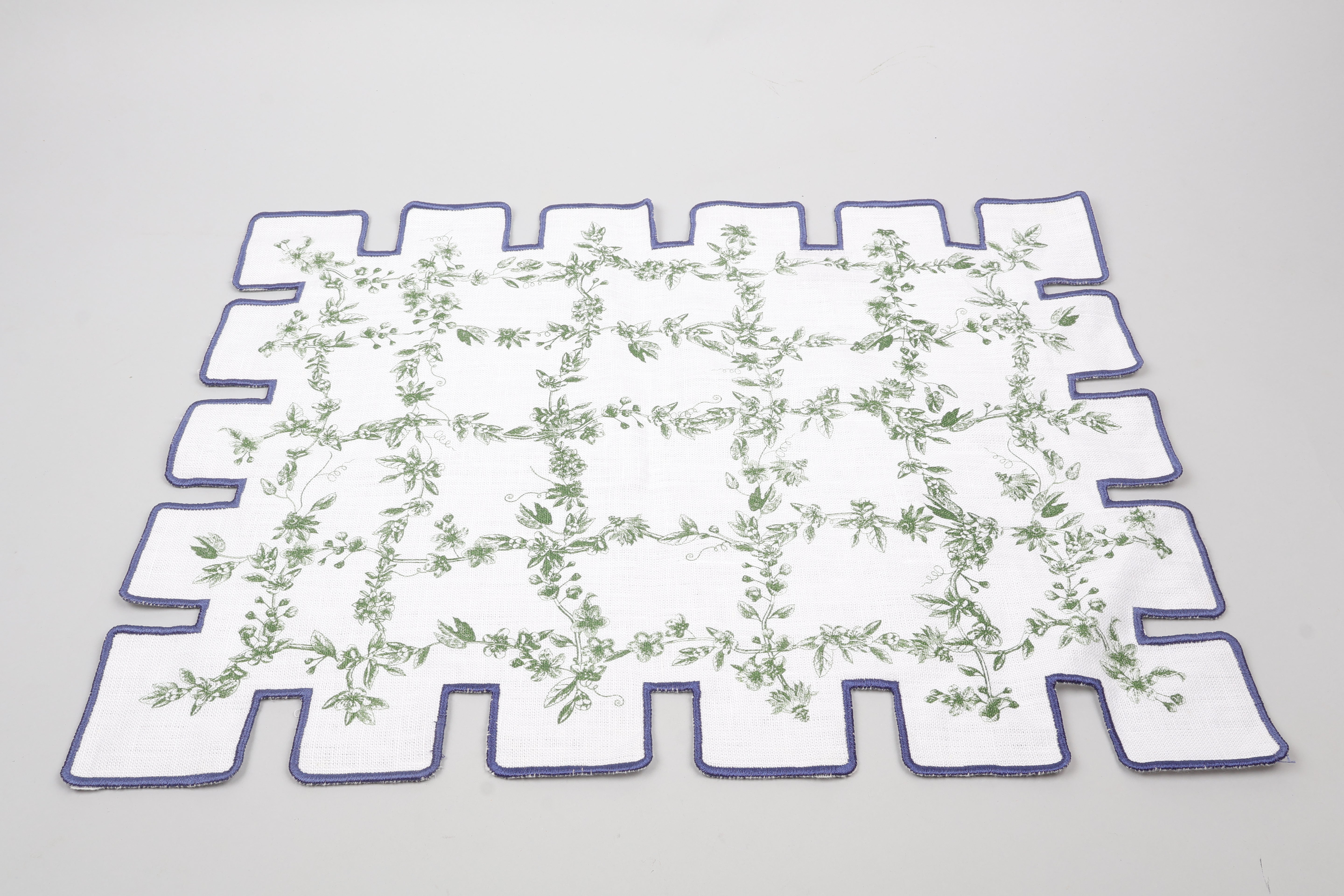 Jardin Linen Laminated Placemat- Yellow & Blue