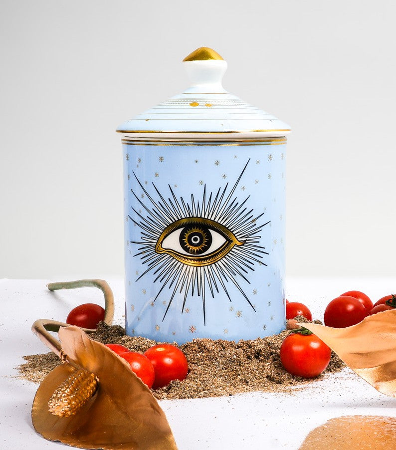Evil eye Candleholder- Light Blue Eye