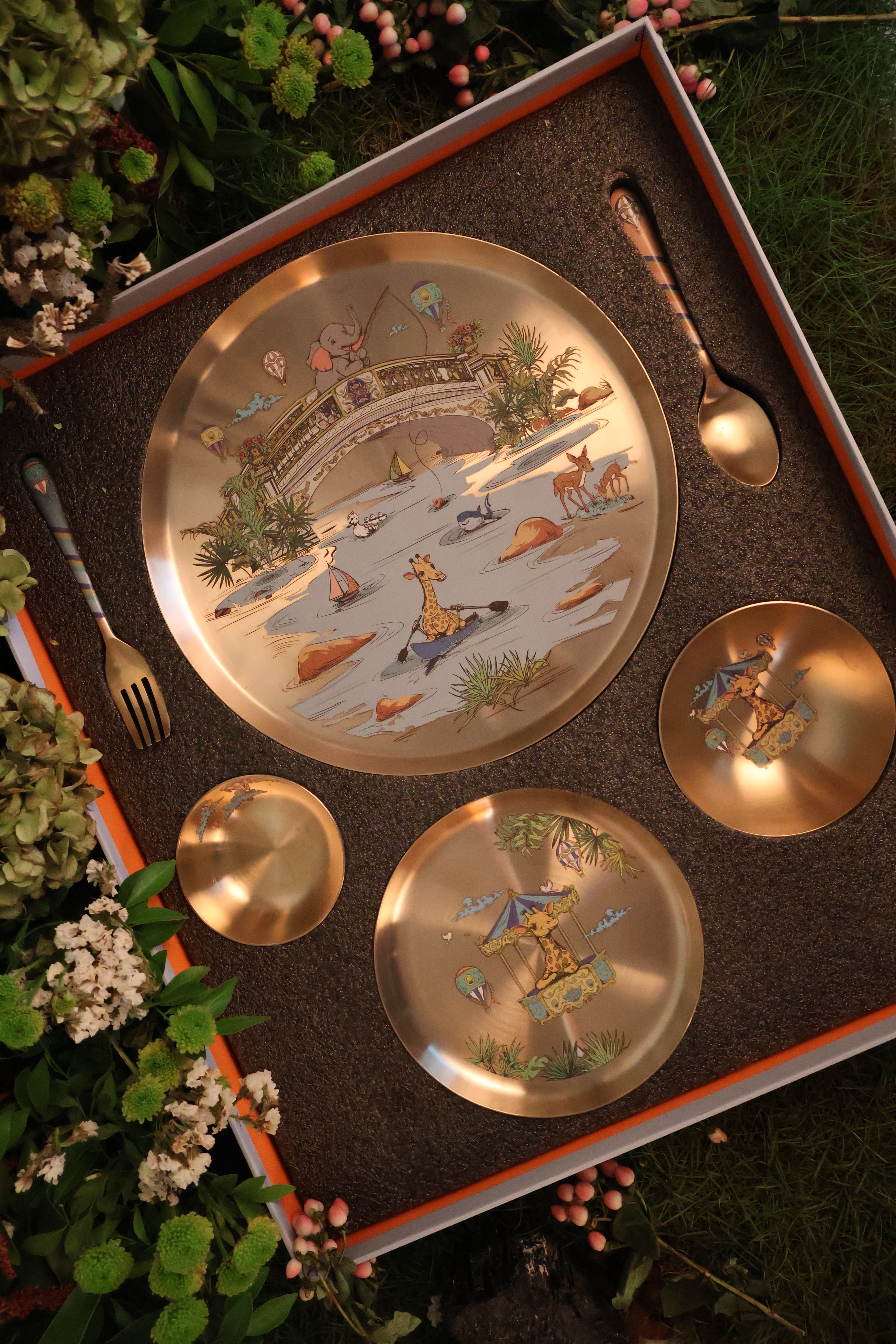 Kansa Children’s collection Set of 6- Bridge & Giraffe