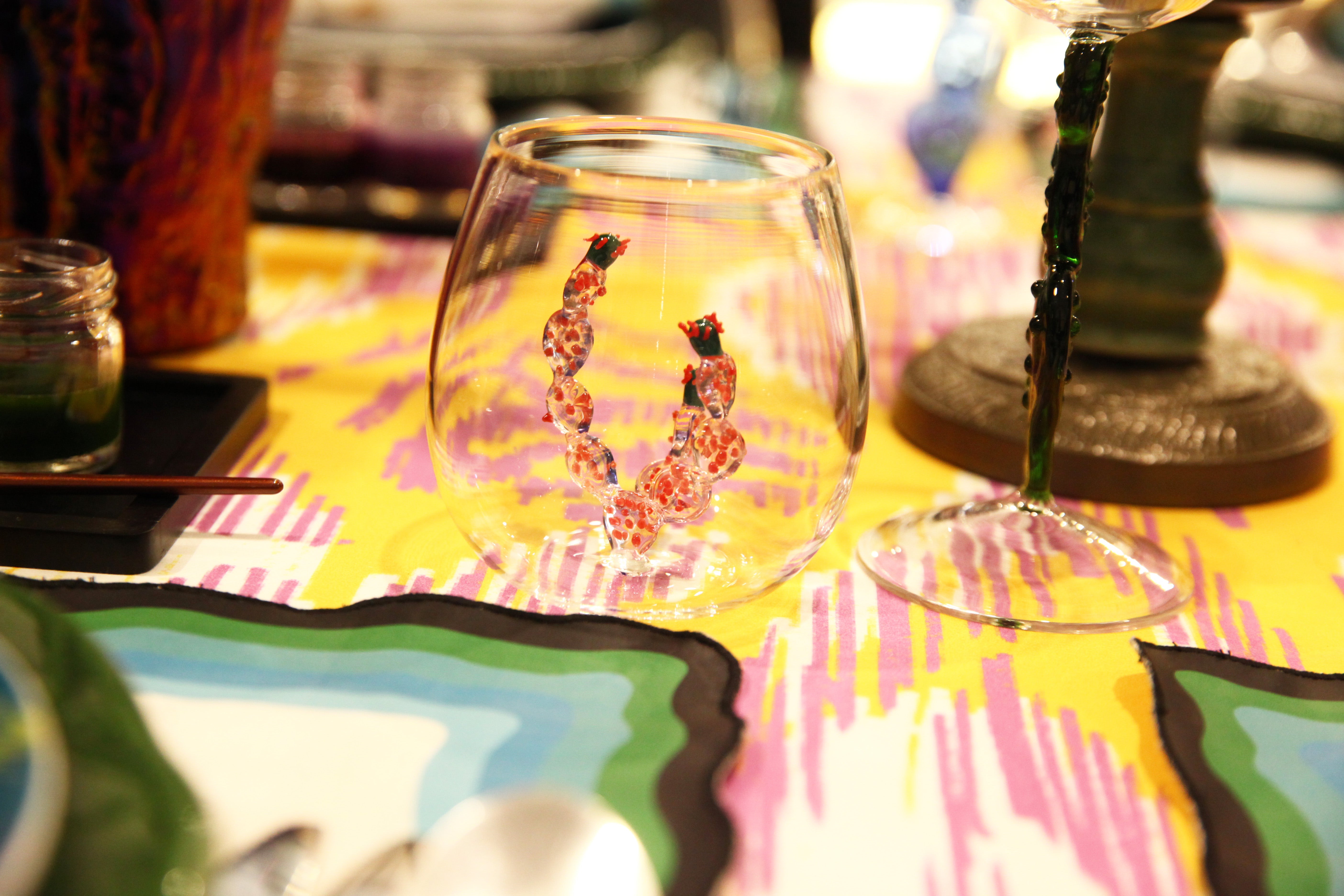 Mexican Tumbler With Cactus – Purple