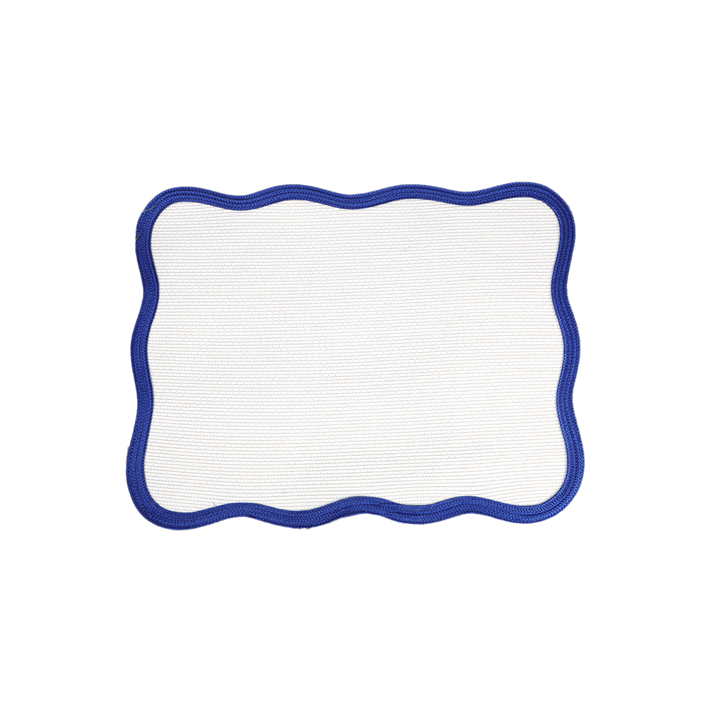 Rectangular Blue white scallop waterproof placemat