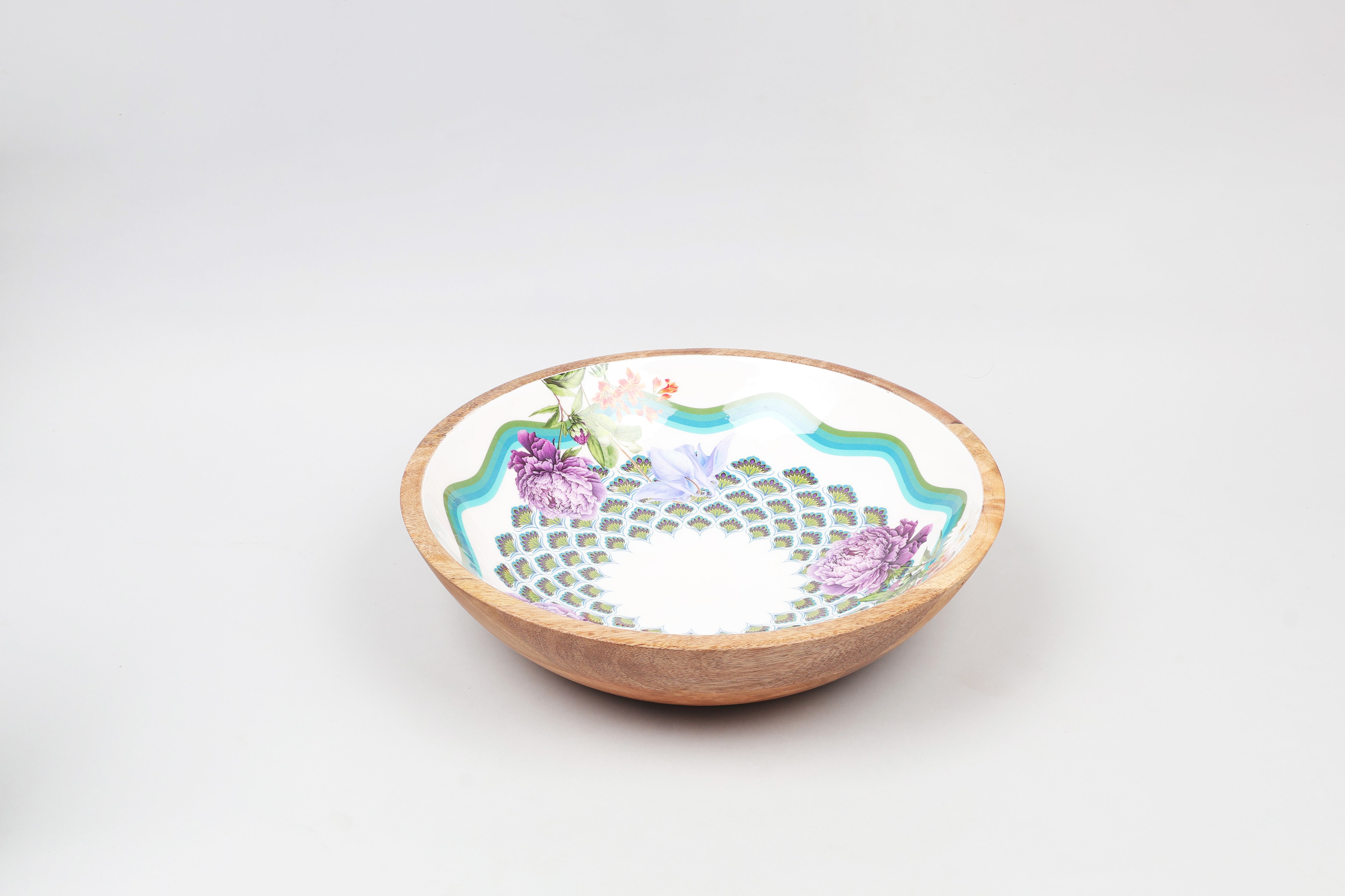 Mexican Wooden Salad Bowl with spoon & fork