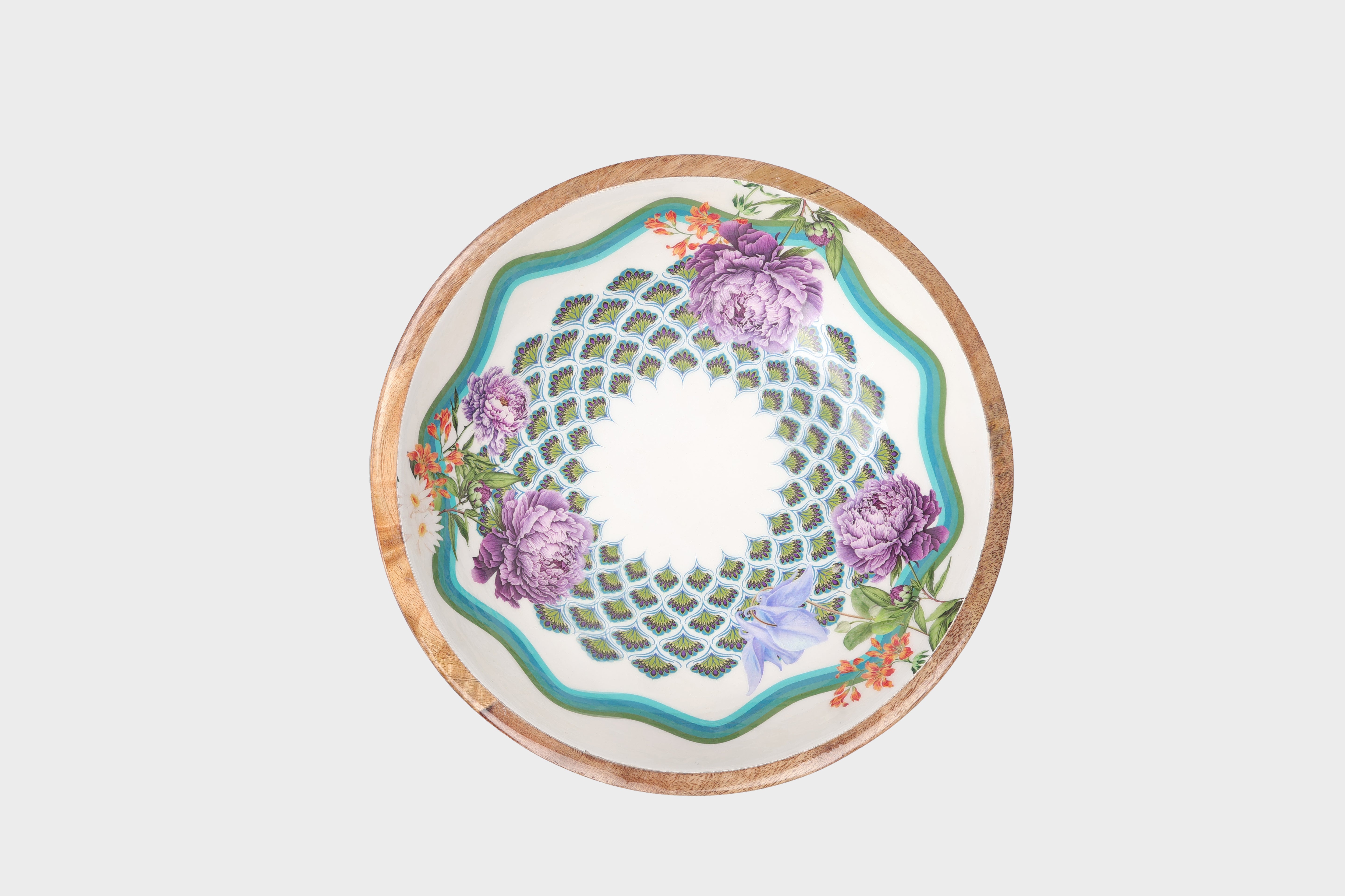 Mexican Wooden Salad Bowl with spoon & fork