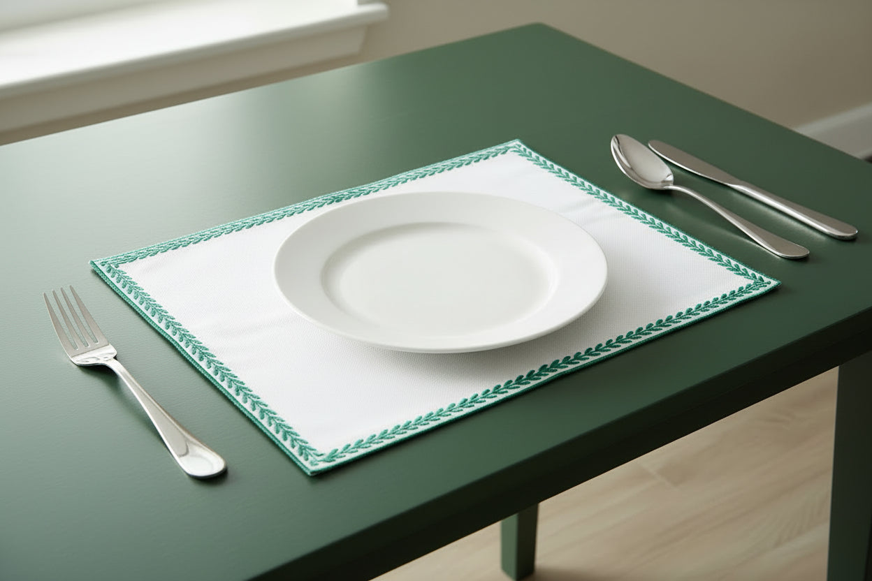 Tenkaya White Green Placemat