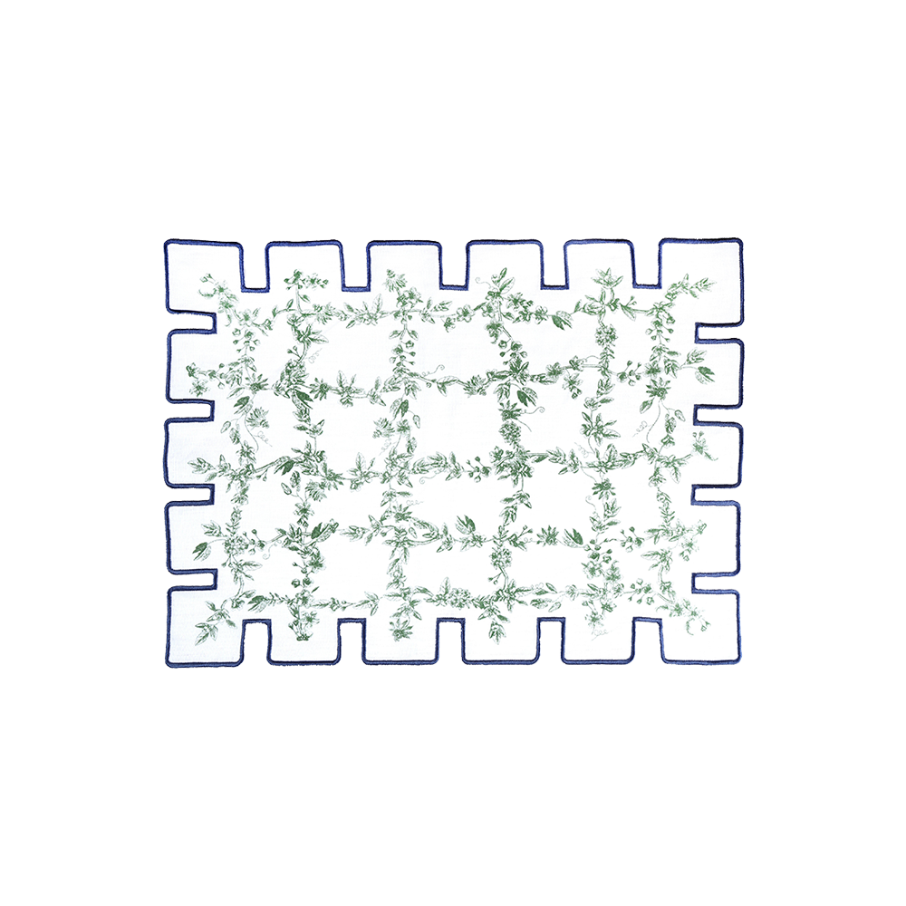 Jardin Linen Placemat- Blue & Green