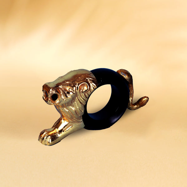 Safari Lion Gold Metal Napkin Rings (dia 1.5)