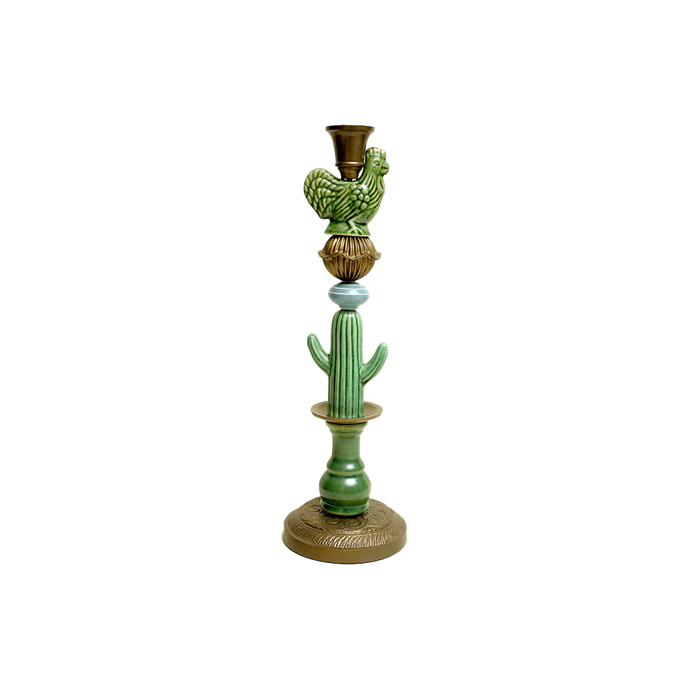Mexican Porcelain Single Candle Stand