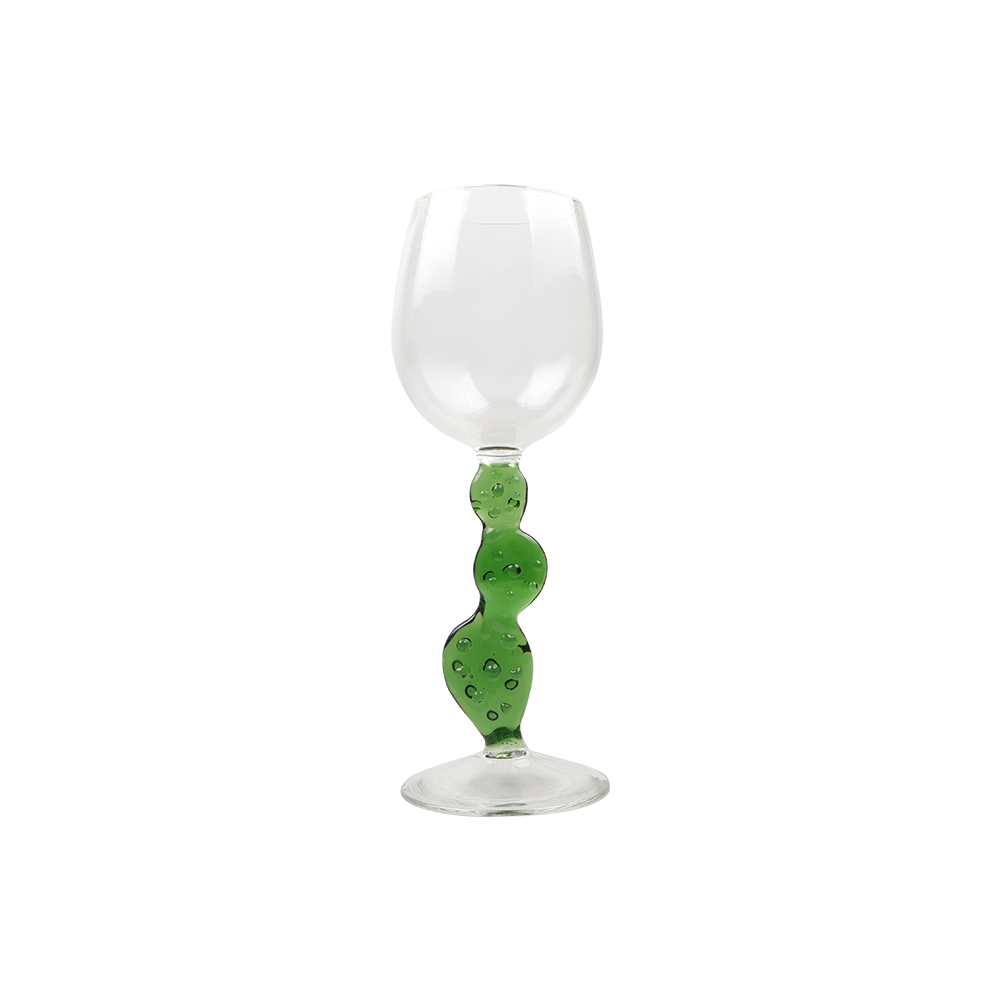 Mexican Wine Glass with Green Cactus
