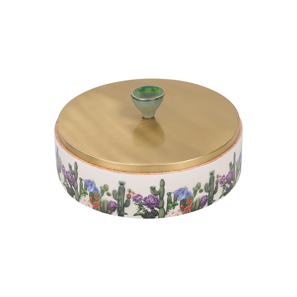 Mexican Wooden Roti Box with Metal Lid