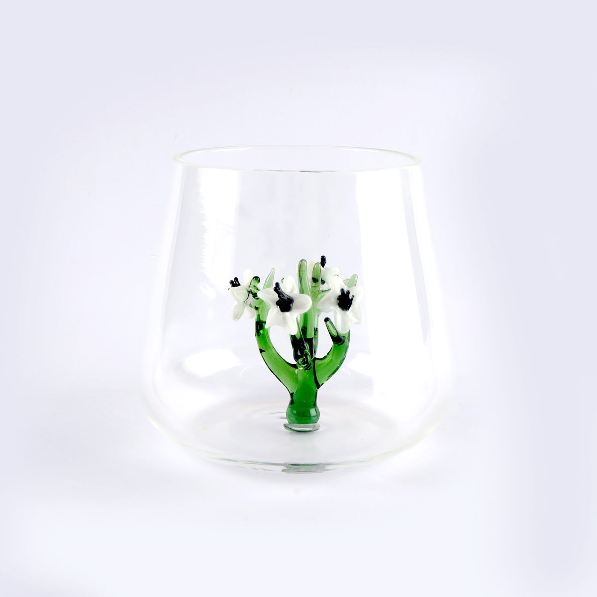 Jardin Drinking Glass Tumbler- White